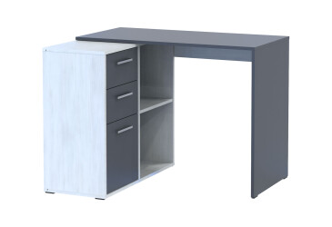 Písací stôl T8 biele drevo / grafit 100x83x75