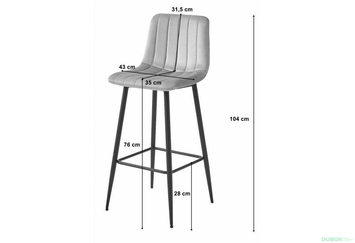 Hoker POZZA - ciemna zieleń aksamit / nogi czarne x 1 - Fotografia 4 Fotografia 4 - Hoker POZZA - ciemna zieleń aksamit / nogi czarne x 1
