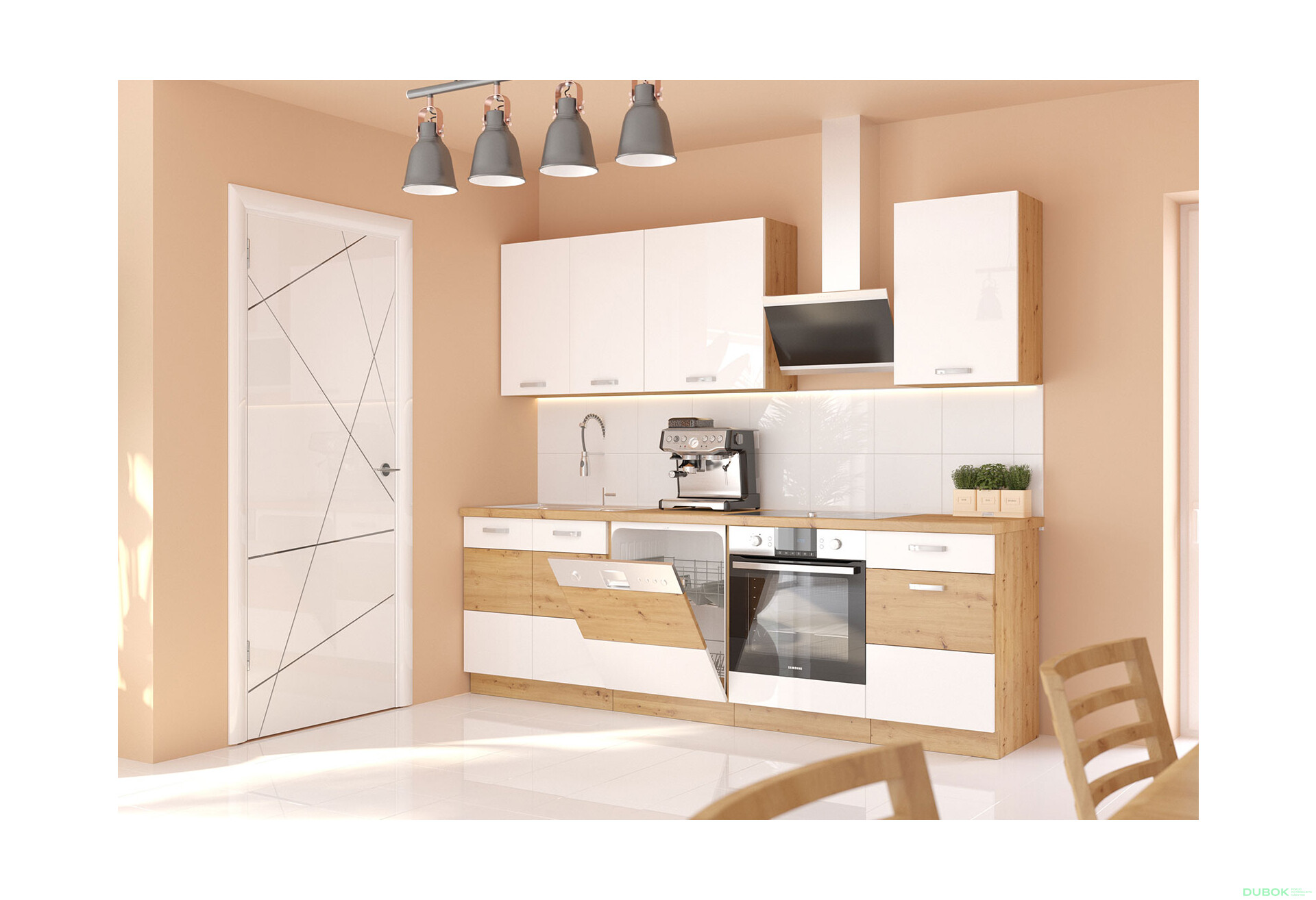 Fotografia 1 - Kuchynská zostava 2.5 m Artisan / biely lesk