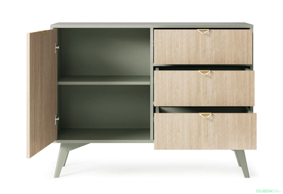 Komoda KSZD106 Forest eukalyptus / škandinávsky smrek - Fotografia 3 Fotografia 3 - Komoda KSZD106 Forest eukalyptus / škandinávsky smrek