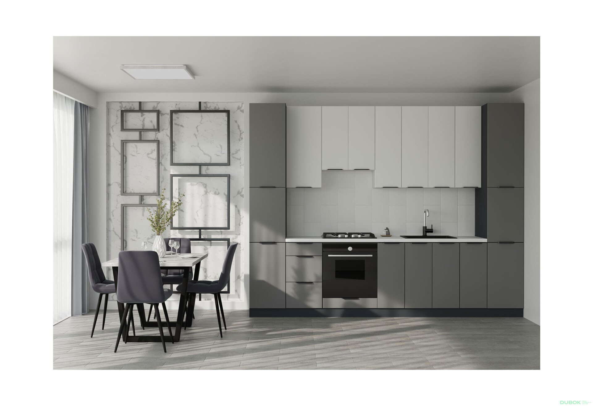 Sada 3.0 dolná - antracit / šedý mat, horná - biela / biela mat Flet Lux - Fotografia 1 Fotografia 1 - Sada 3.0 dolná - antracit / šedý mat, horná - biela / biela mat Flet Lux