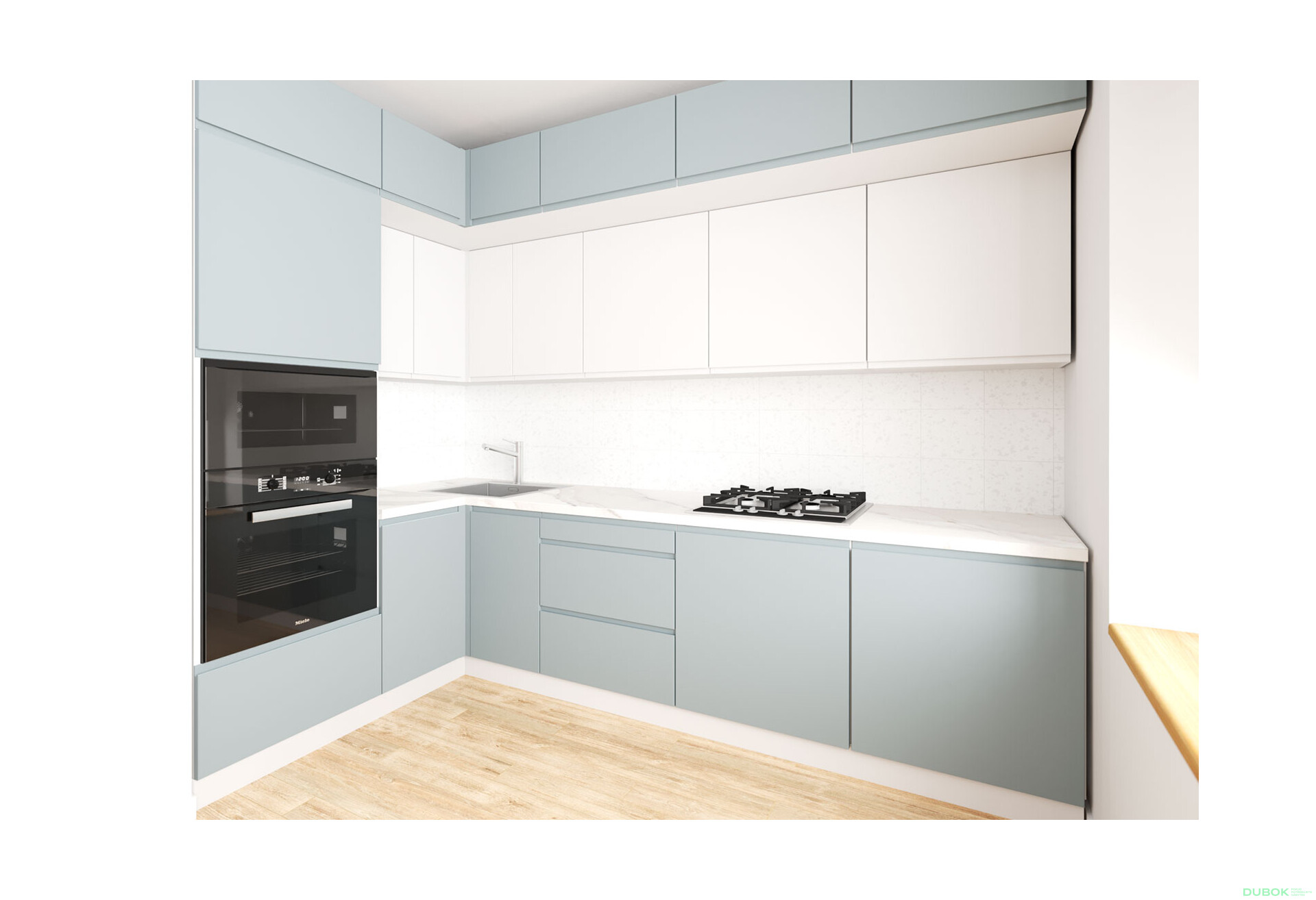 Fotografia 1 - Sada 1.6x2.8 k. biela, f. šedá mat / biela mat Interno Luxe