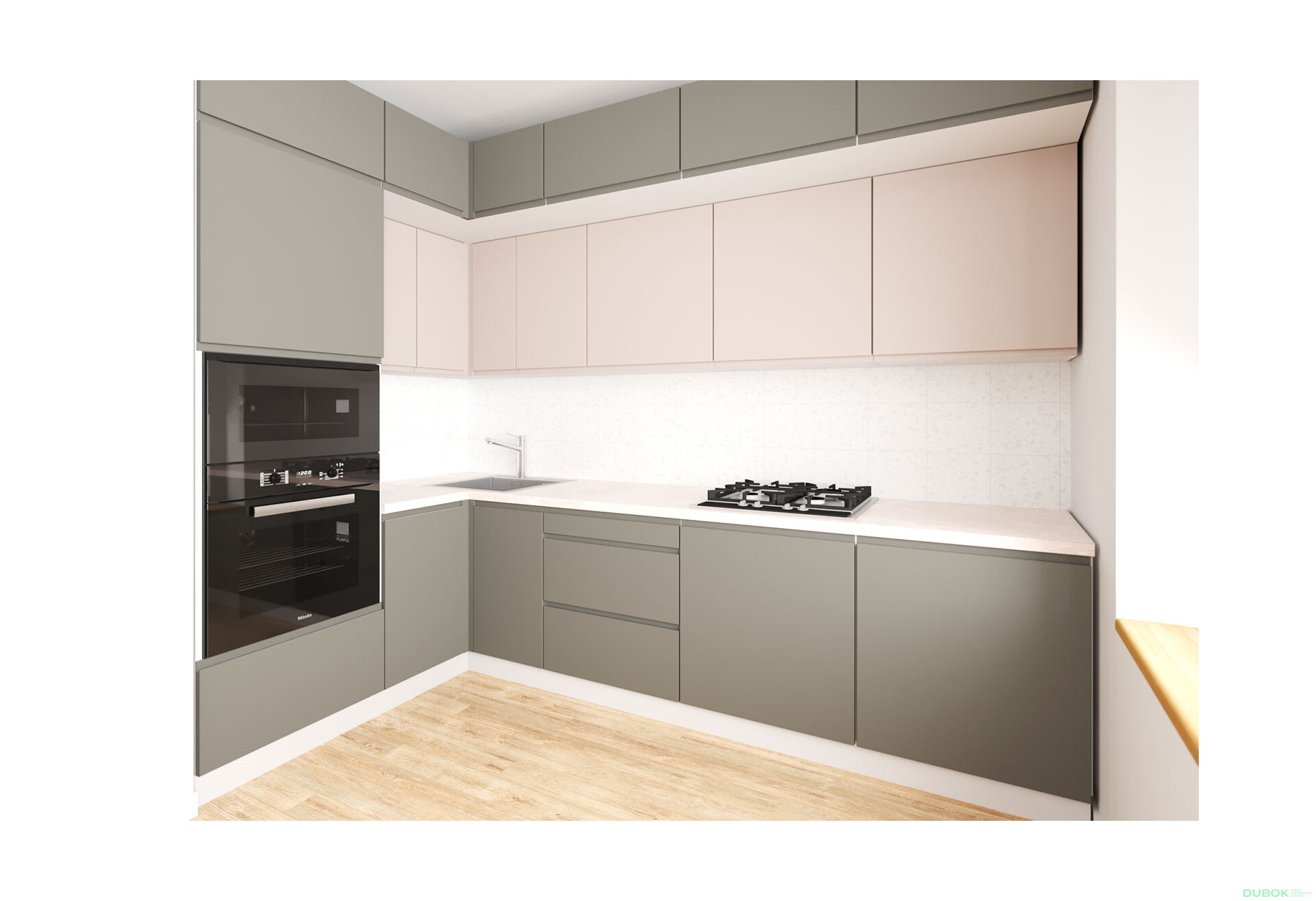 Fotografia 1 - Sada 1.6x2.8 b. biela, f. tmavo šedá mat / béžová mat Interno Luxe