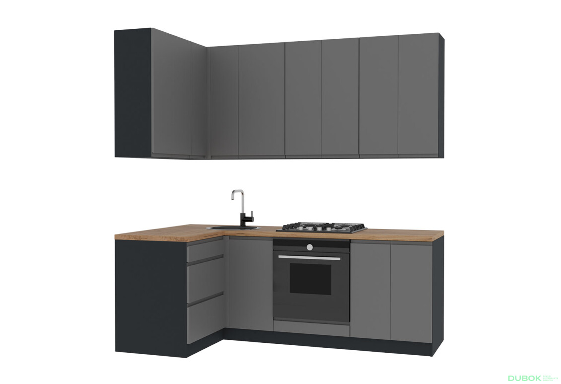 Fotografia 3 - Sada 2.2x1.2 antracit / tmavošedý mat Interno Luxe