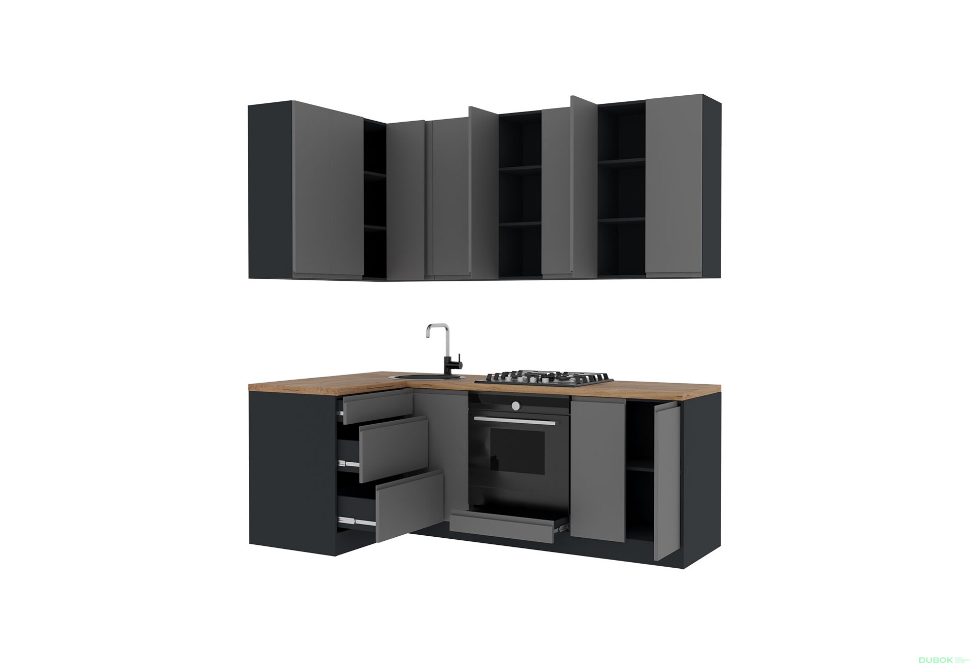 Fotografia 4 - Sada 2.2x1.2 antracit / tmavošedý mat Interno Luxe