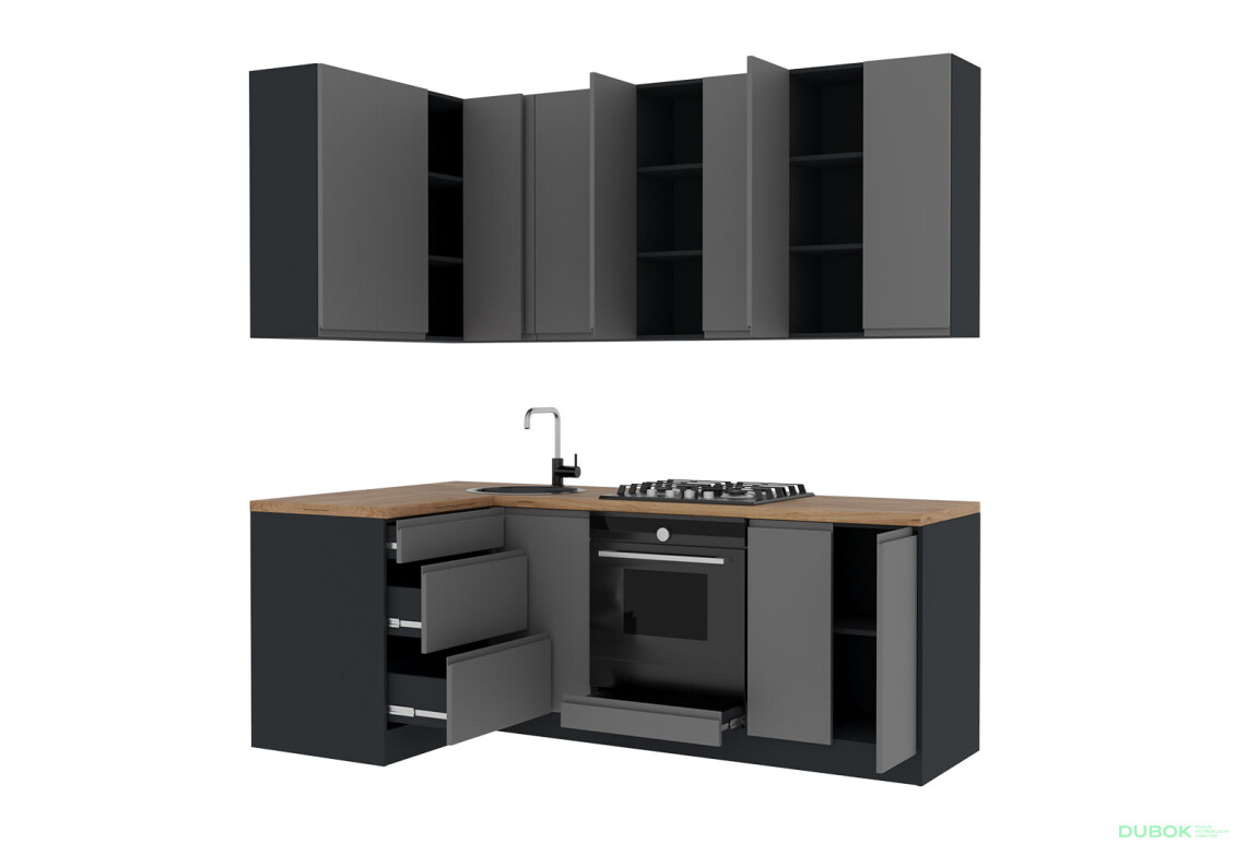 Fotografia 4 - Sada 2.2x1.2 antracit / tmavošedý mat Interno Luxe