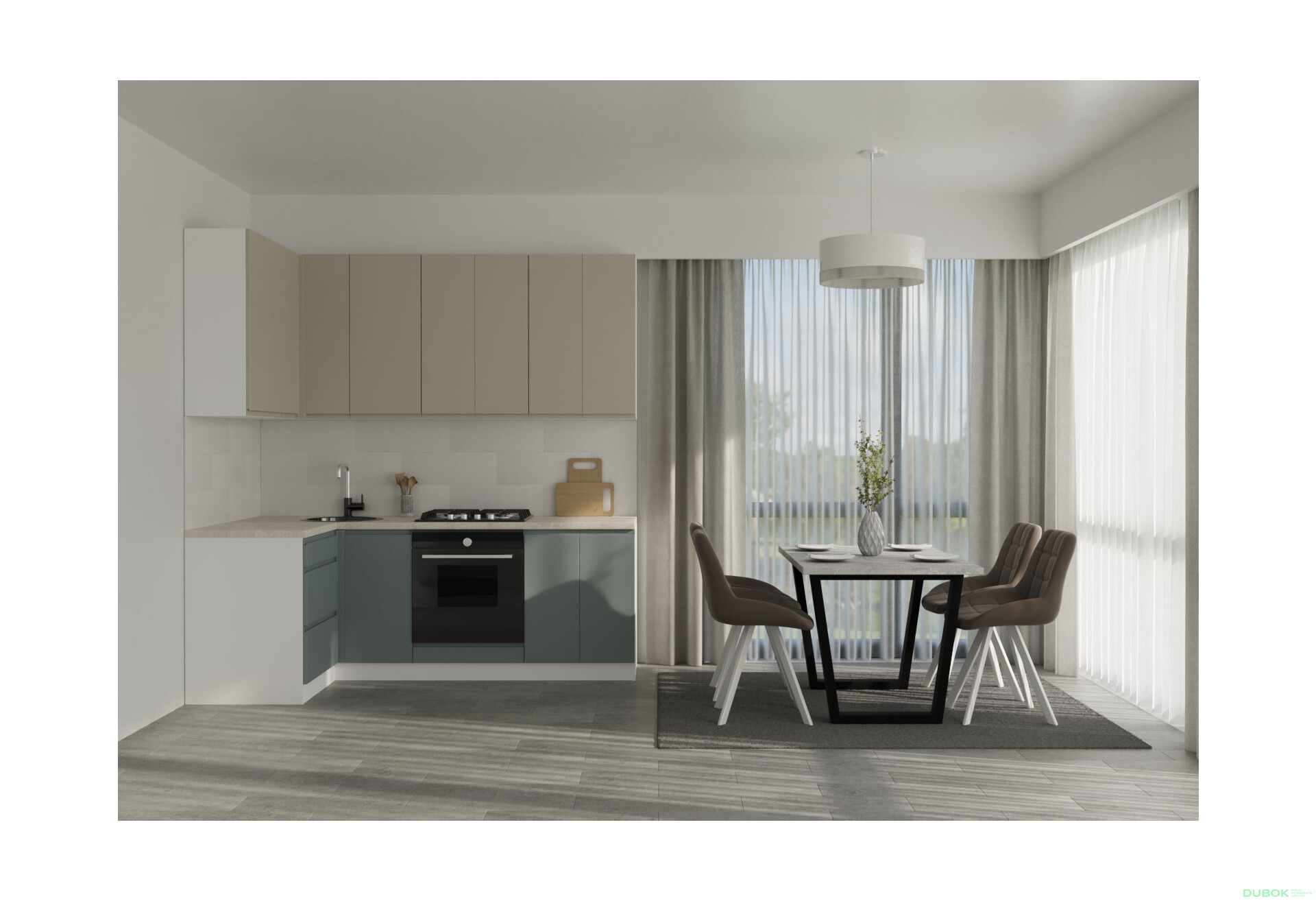 Fotografia 3 - Sada 2.2x1.2 biela / béžová, šedá matná Interno Luxe