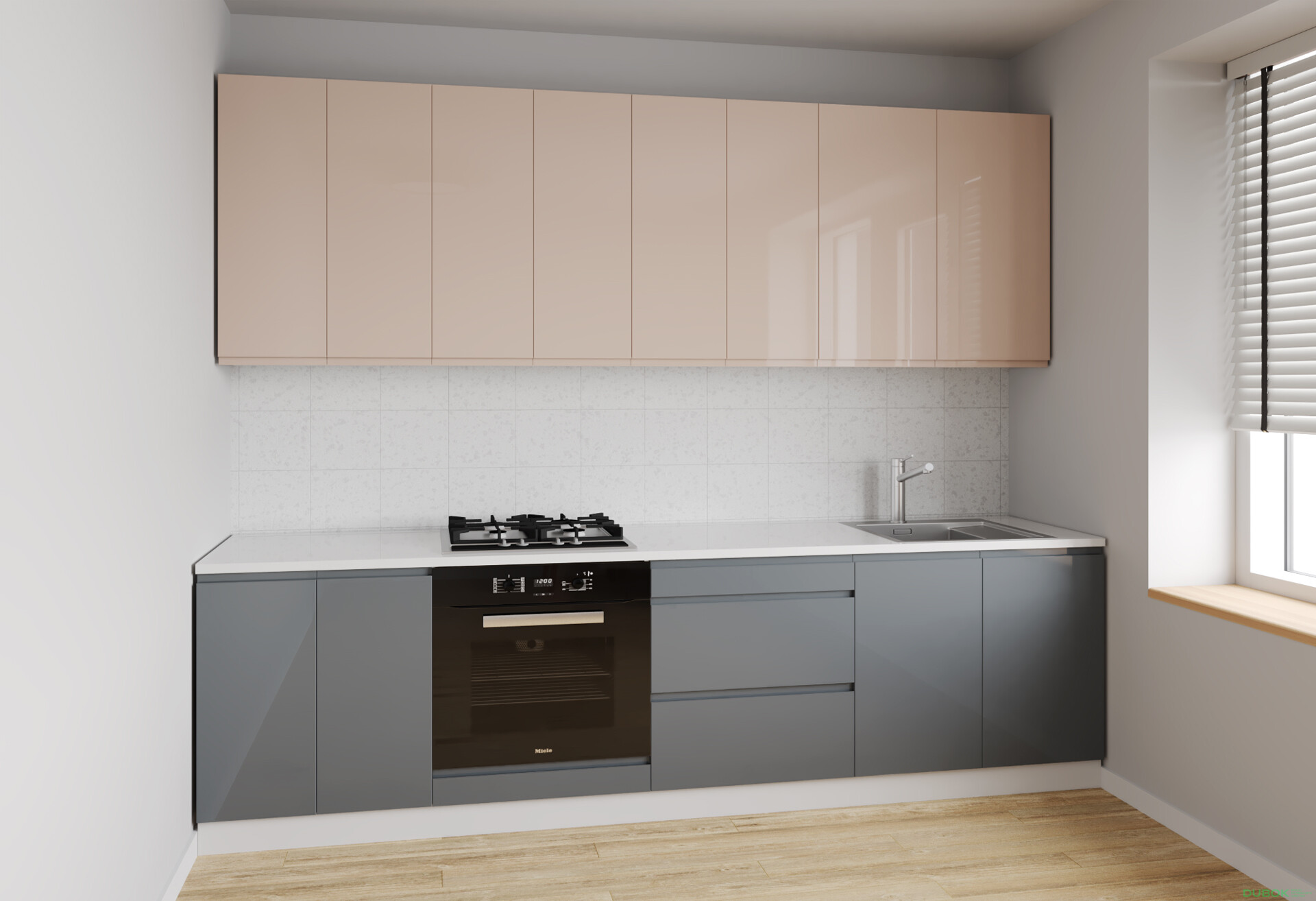 Fotografia 3 - Sada 2.6 k. biela, f. vrch béžový lesk, spodek šedý lesk Interno Luxe