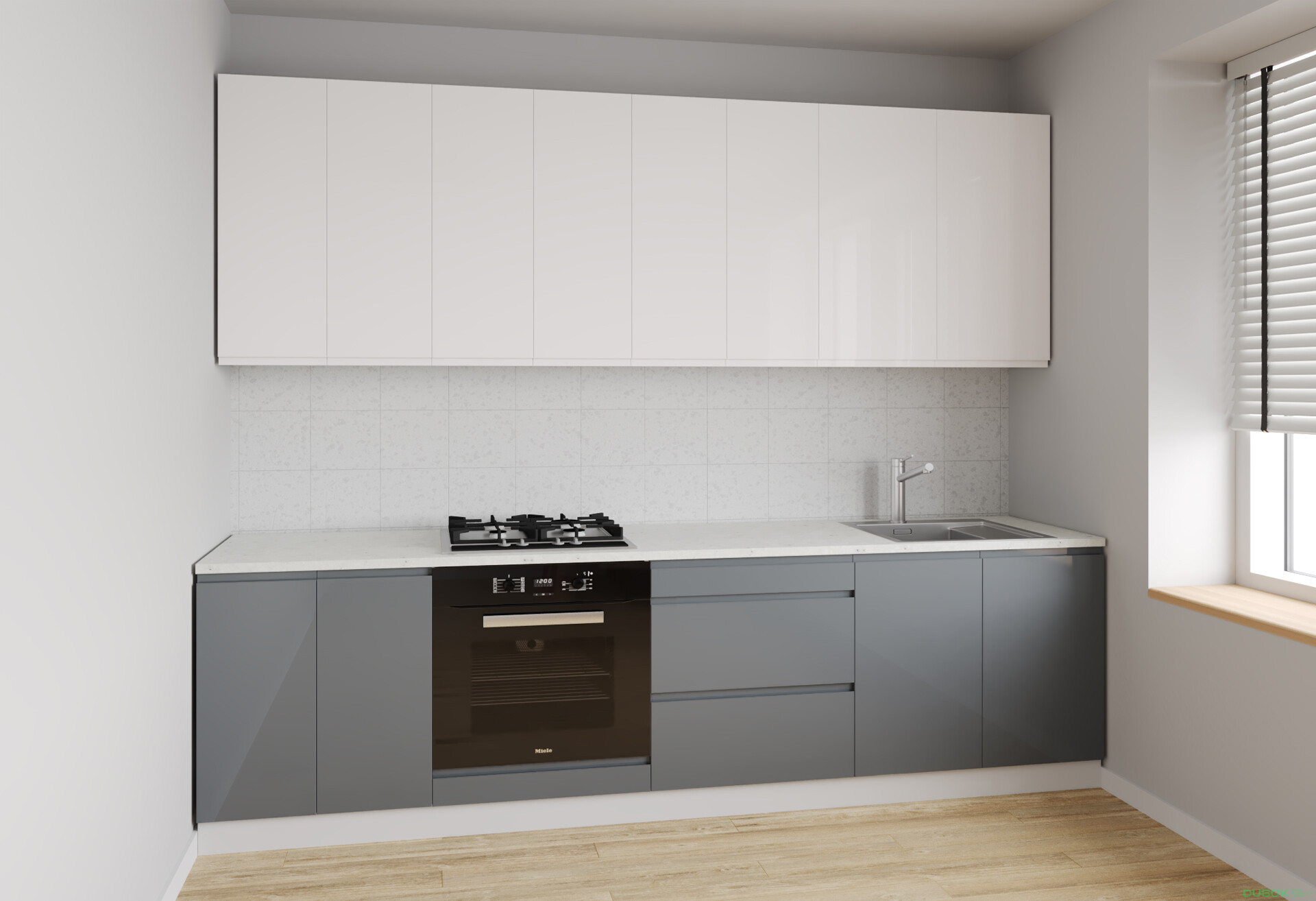 Fotografia 1 - Sada 2.6 k. biela, f. vrch mliečny lesk, spodok šedý lesk Interno Luxe