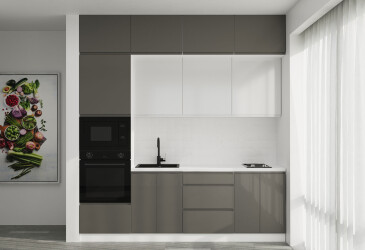 Súprava 2.4 Biela / tmavošedý lesk, biely lesk Interno Glaňec Luxe