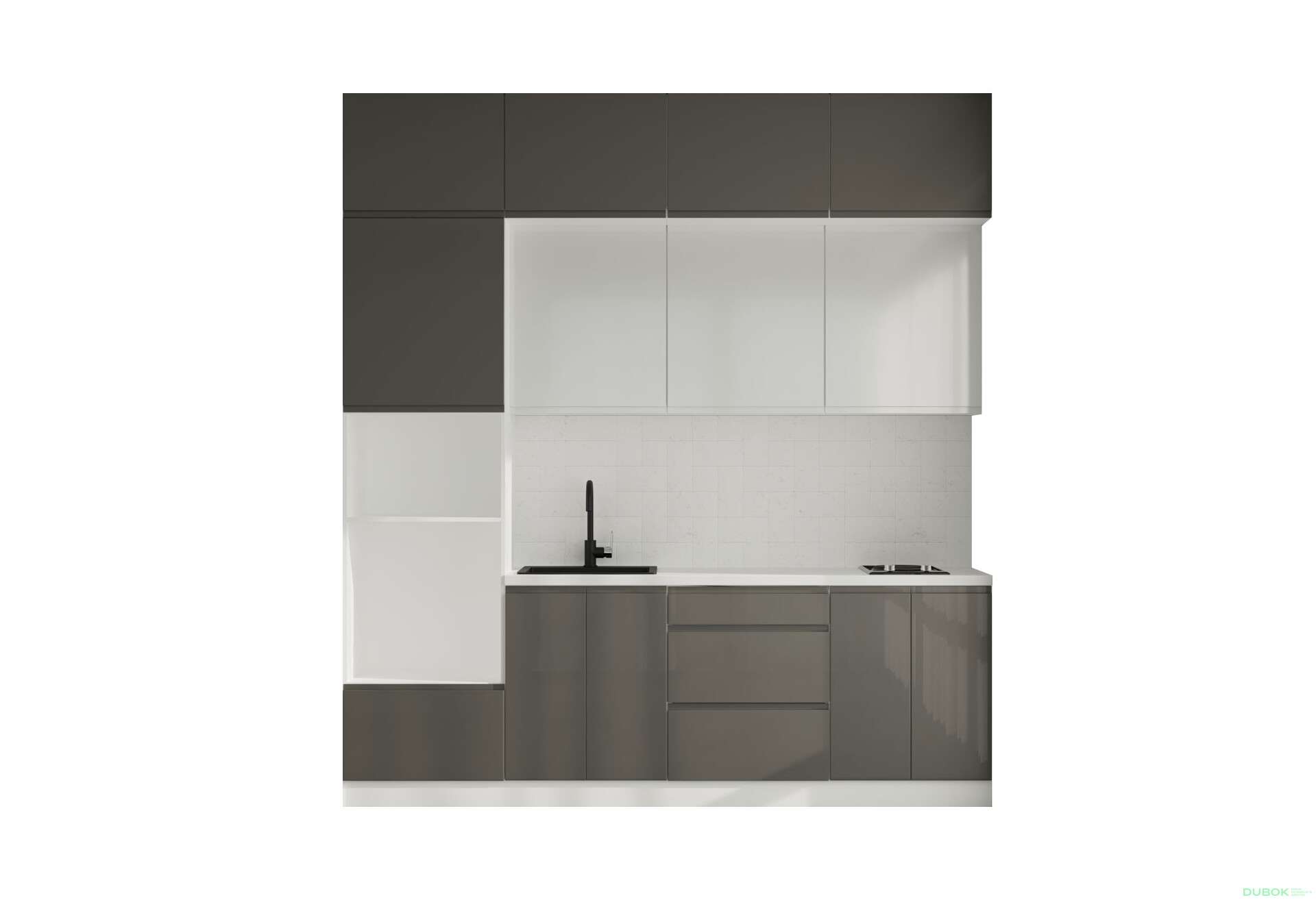 Fotografia 3 - Súprava 2.4 Biela / tmavošedý lesk, biely lesk Interno Glaňec Luxe
