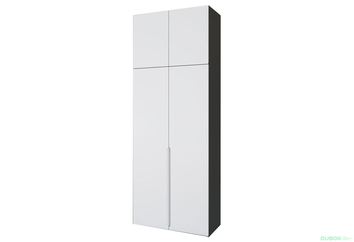 Skriňa Neapol 2D 100 s nadstavcom, antracit / biela