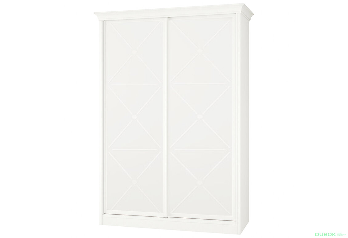 Skriňa Rim-Veneziano 2D 1.5 m biela s rímsou, fasádami DTD (s dekorom)