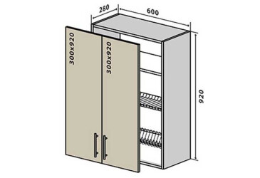 V47 Skrinka 2D 60 Sušák