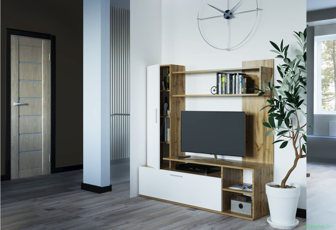 Televízny stojan Kona 151 cm Dub taho / Biely