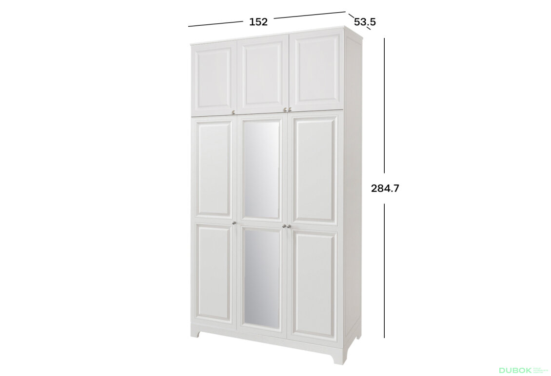 Fotografia 2 - Skriňa č. 3 / MDF V.2 + Zrkadlo V.2 + Vysoká nástavba Madrid