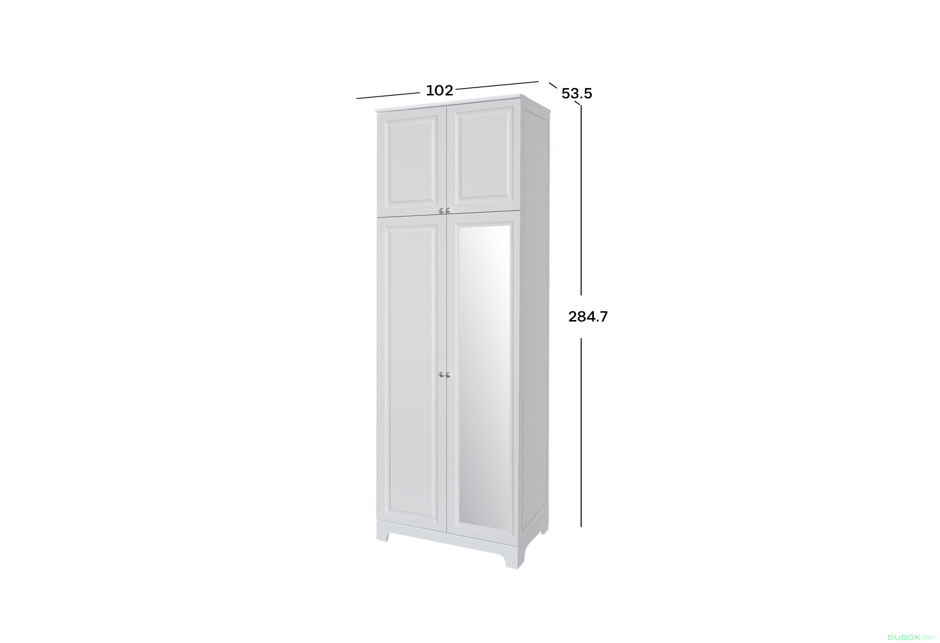 Fotografia 2 - Skriňa č. 2 / MDF V.1 + Zrkadlo V.1 + Vysoká antresola Madrid