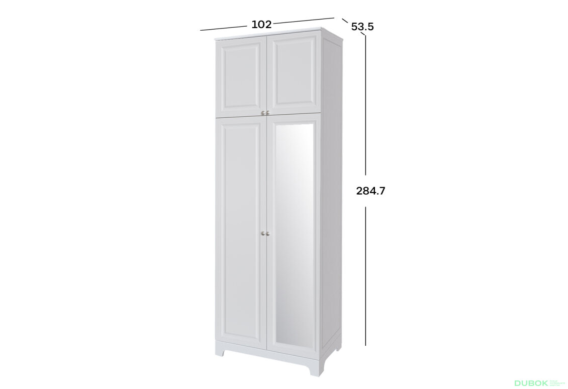 Fotografia 2 - Skriňa č. 2 / MDF V.1 + Zrkadlo V.1 + Vysoká antresola Madrid