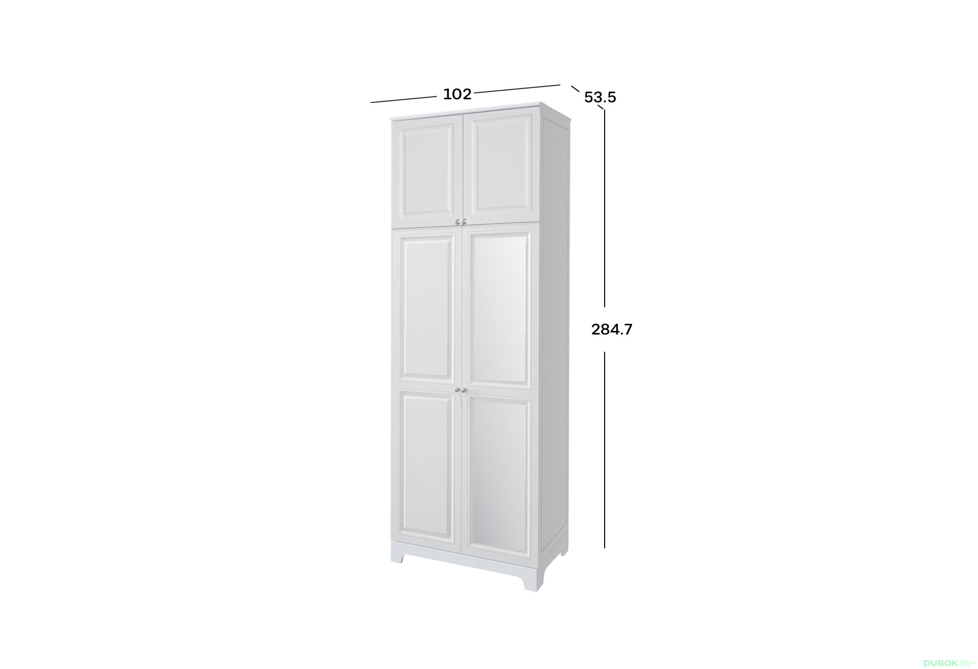 Fotografia 2 - Skriňa č. 2 / MDF V.2 + Zrkadlo V.2 + Vysoká nástenná skriňa Madrid