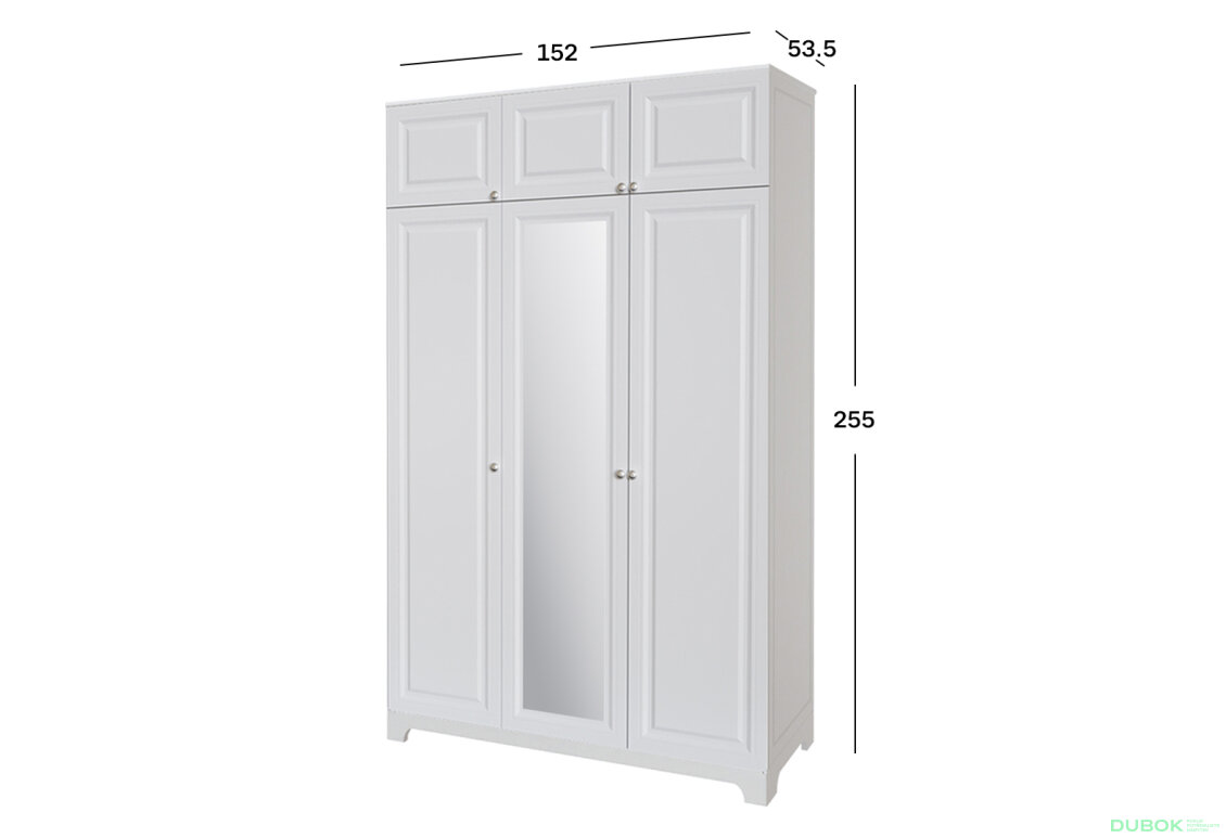 Fotografia 2 - Skriňa č. 3 / MDF V.1 + Zrkadlo V.1 + Antresol Madrid