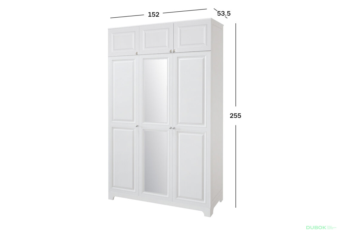 Fotografia 2 - Skriňa č. 3 / MDF V.2 + Zrkadlo V.2 + Antresol Madrid