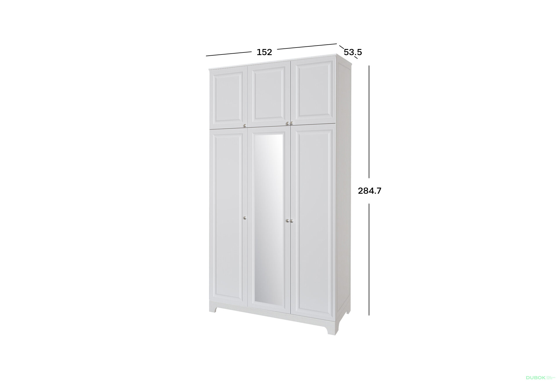 Fotografia 2 - Skriňa č. 3 / MDF V.1 + Zrkadlo V.1 + Vysoká nadstavba Madrid