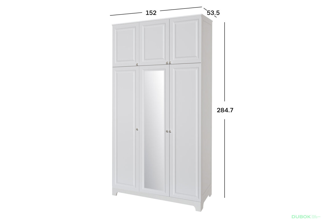 Fotografia 2 - Skriňa č. 3 / MDF V.1 + Zrkadlo V.1 + Vysoká nadstavba Madrid