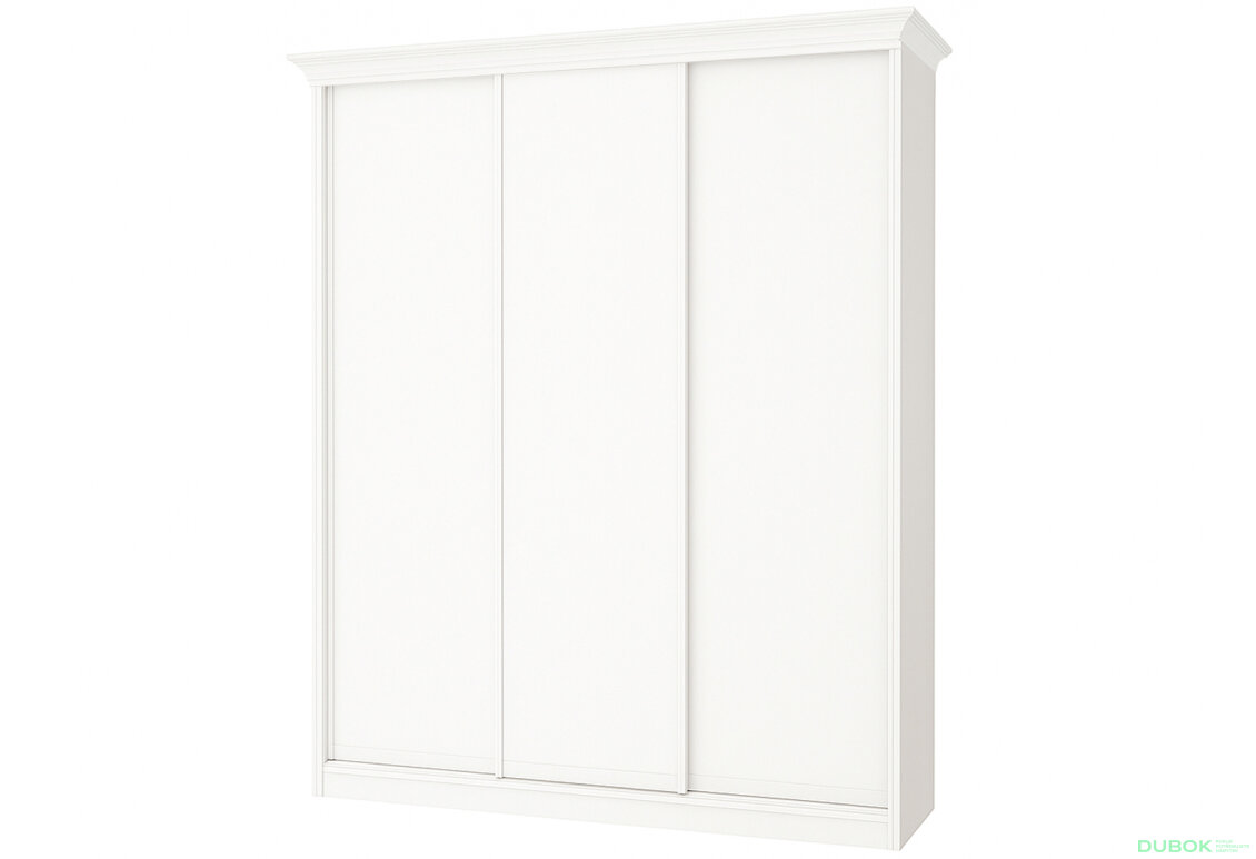 Skriňa Rim-Veneziano 3D 1.8 m biela s rímsou, fasádami DTD