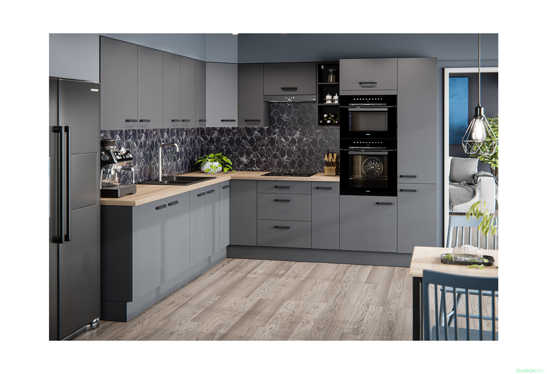 Fotografia 1 - Kuchynská zostava 2.5x2.8 m Nessa antracit