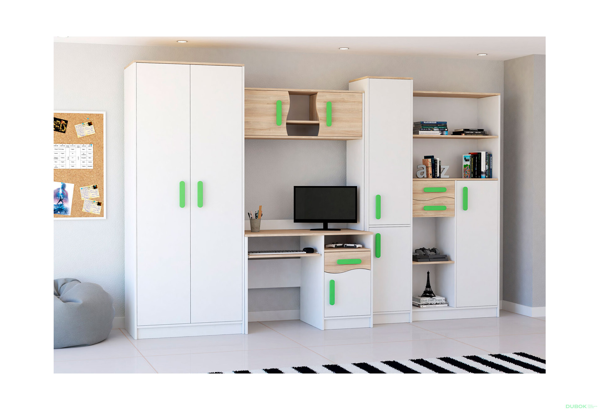 Fotografia 1 - Maciuś biely / dub sonoma, úchytky lemon