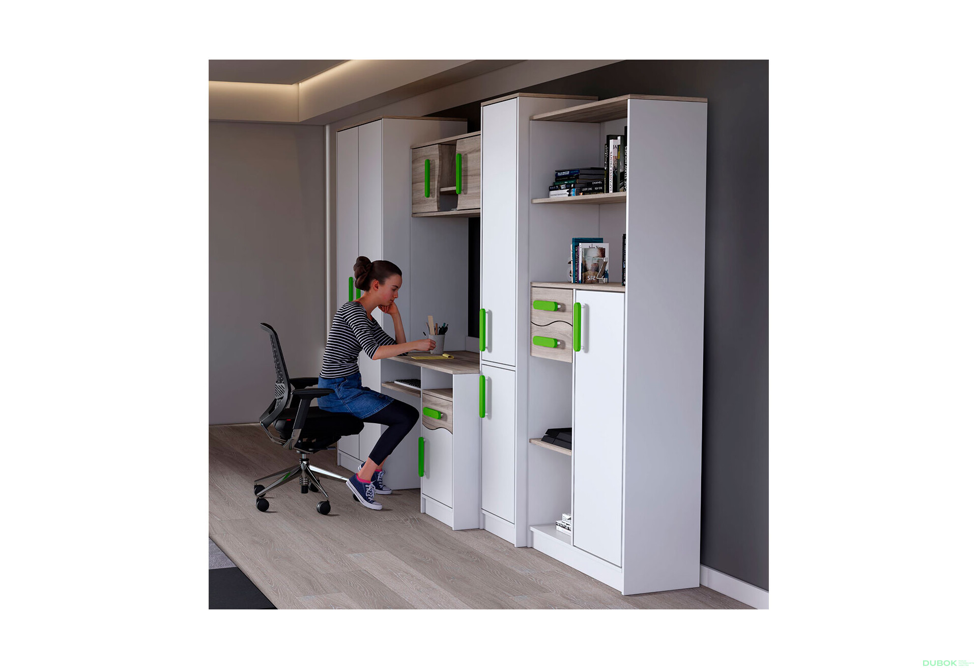 Fotografia 3 - Maciuś biely / dub sonoma, úchytky lemon