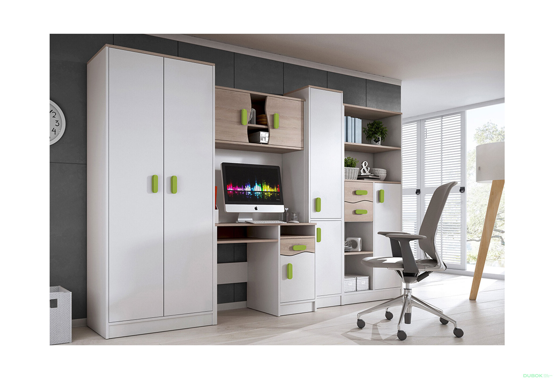 Fotografia 2 - Maciuś biely / dub sonoma, úchytky lemon