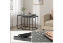 Stolik kawowy kwadrat 2szt - beton / nogi czarne - Fotografia 5 Fotografia 5 - Stolik kawowy kwadrat 2szt - beton / nogi czarne