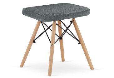 Taboret WERK - szary materiał / nogi naturalne x 1