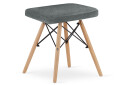 Taboret WERK - szary materiał / nogi naturalne x 1 - Fotografia 1 Fotografia 1 - Taboret WERK - szary materiał / nogi naturalne x 1