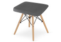 Fotografia 4 - Taboret WERK - szary aksamit / nogi naturalne x 1