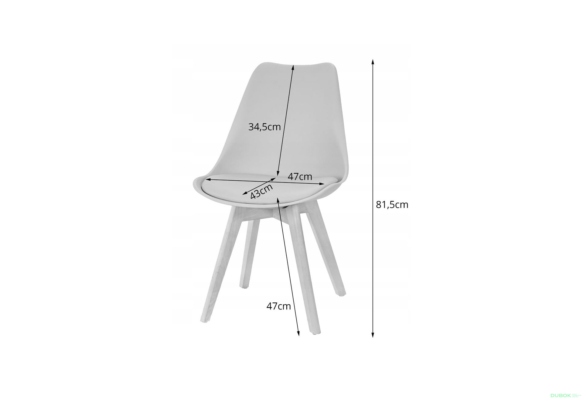 Zestaw stół okrągły KAMI 80cm + 4 krzesła MARK białe - Fotografia 6 Fotografia 6 - Zestaw stół okrągły KAMI 80cm + 4 krzesła MARK białe