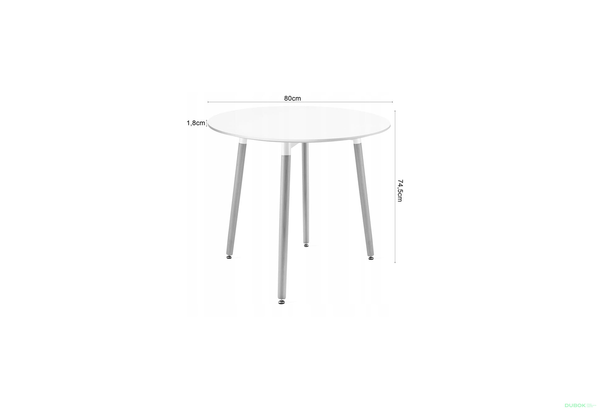 Fotografia 8 - Zestaw stół okrągły KAMI 80cm + 4 krzesła MARK białe