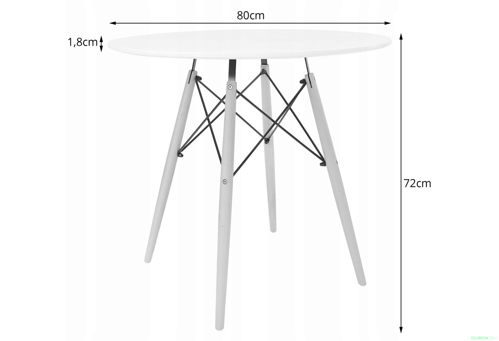 Zestaw stół okrągły TODI 80cm biały + 4 krzesła MARK szare - Fotografia 11 Fotografia 11 - Zestaw stół okrągły TODI 80cm biały + 4 krzesła MARK szare