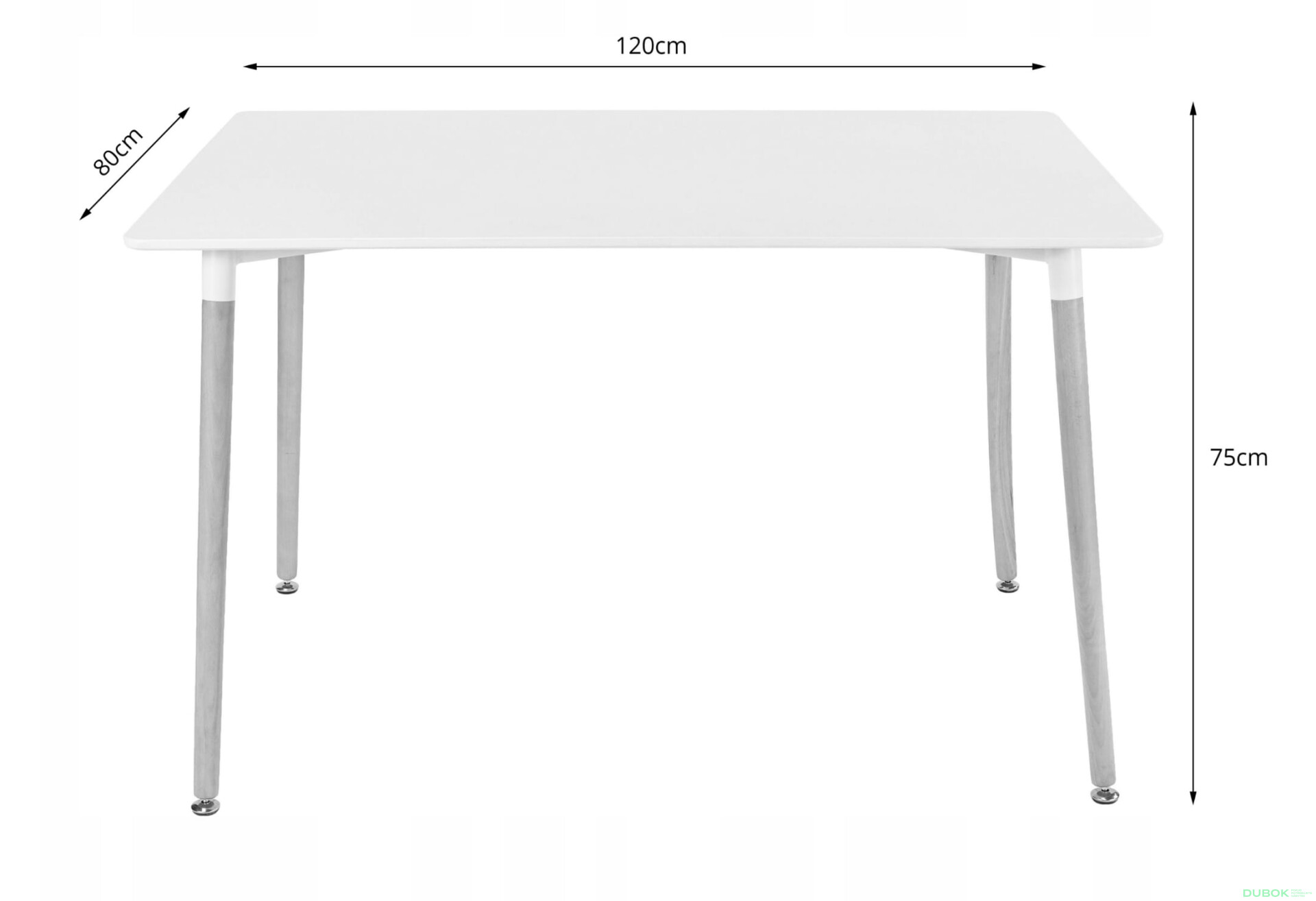 Zestaw stół prostokątny ADRIA 120x80 biały + 4 krzesła MARK białe - Fotografia 11 Fotografia 11 - Zestaw stół prostokątny ADRIA 120x80 biały + 4 krzesła MARK białe