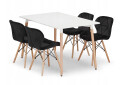 Zestaw stół prostokątny ADRIA 120x80 biały + 4 krzesła LAGO czarne - Fotografia 1 Fotografia 1 - Zestaw stół prostokątny ADRIA 120x80 biały + 4 krzesła LAGO czarne