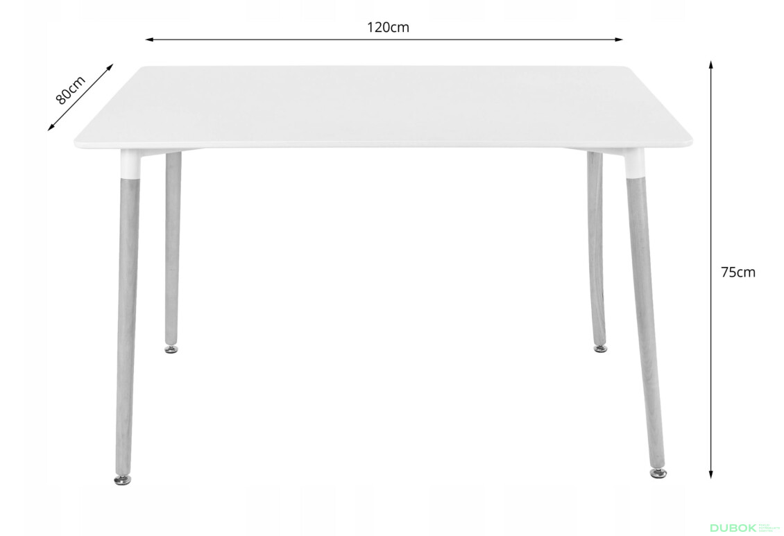 Zestaw stół prostokątny ADRIA 120x80 biały + 4 krzesła LAGO czarne - Fotografia 11 Fotografia 11 - Zestaw stół prostokątny ADRIA 120x80 biały + 4 krzesła LAGO czarne