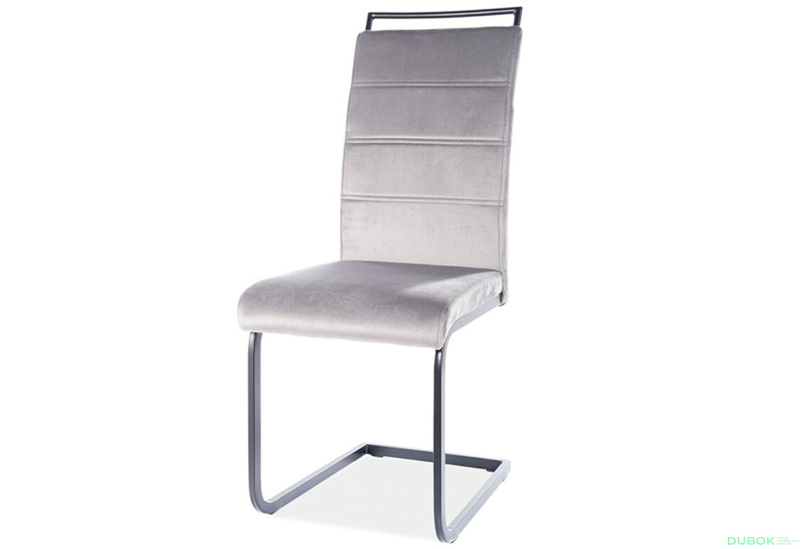 Stolička H-441 Velvet, šedý 93, kov čierna matná