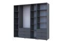 Fotografia 6 - Skriňa 4D s regálom s zásuvkami Gelar 215 cm grafit