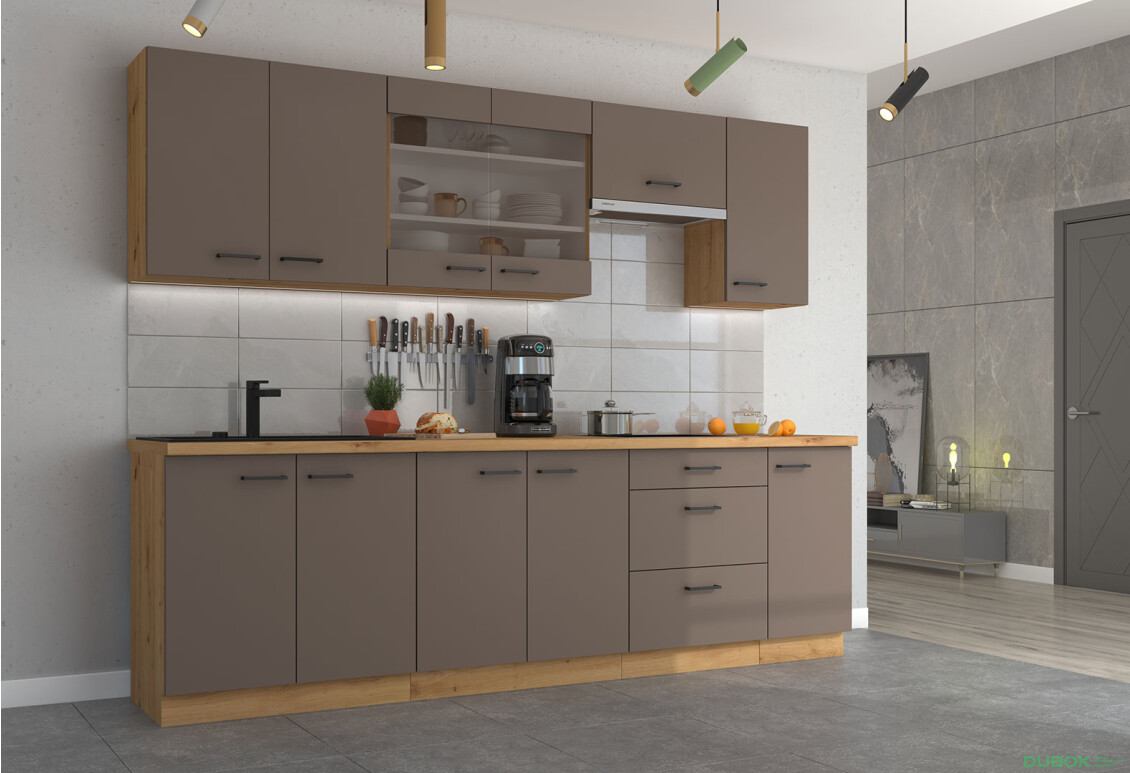 Modulárna kuchyňa Bolonia dub artisan / truffle grey