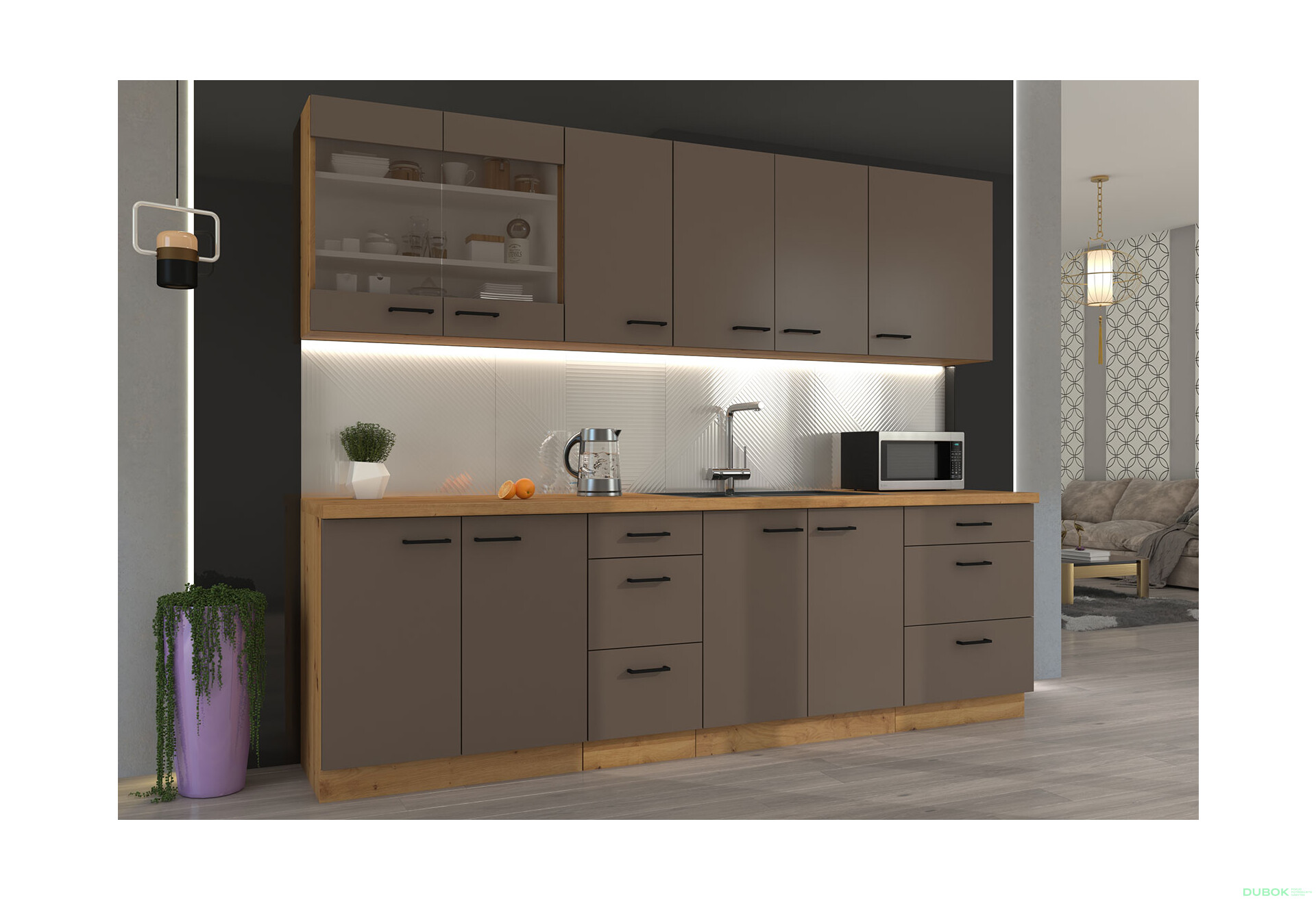 Fotografia 4 - Modulárna kuchyňa Bolonia dub artisan / truffle grey