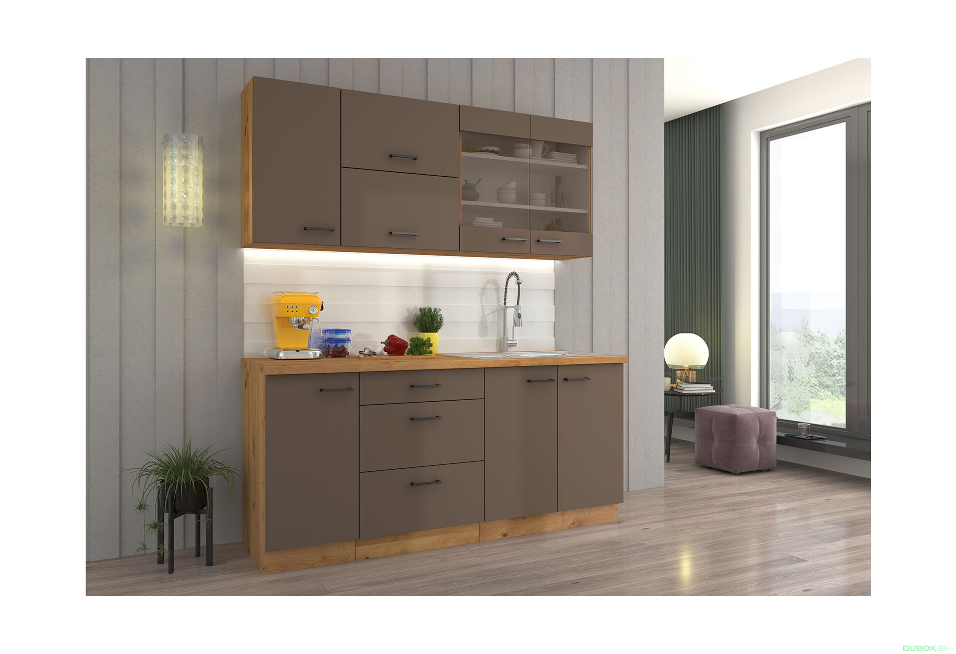 Fotografia 2 - Modulárna kuchyňa Bolonia dub artisan / truffle grey