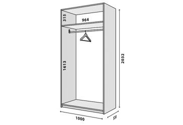 Modul № 2ŠU-1000x2050 DTD 18 mm biely Fotografia Modul № 2ŠU-1000x2050 DTD 18 mm biely