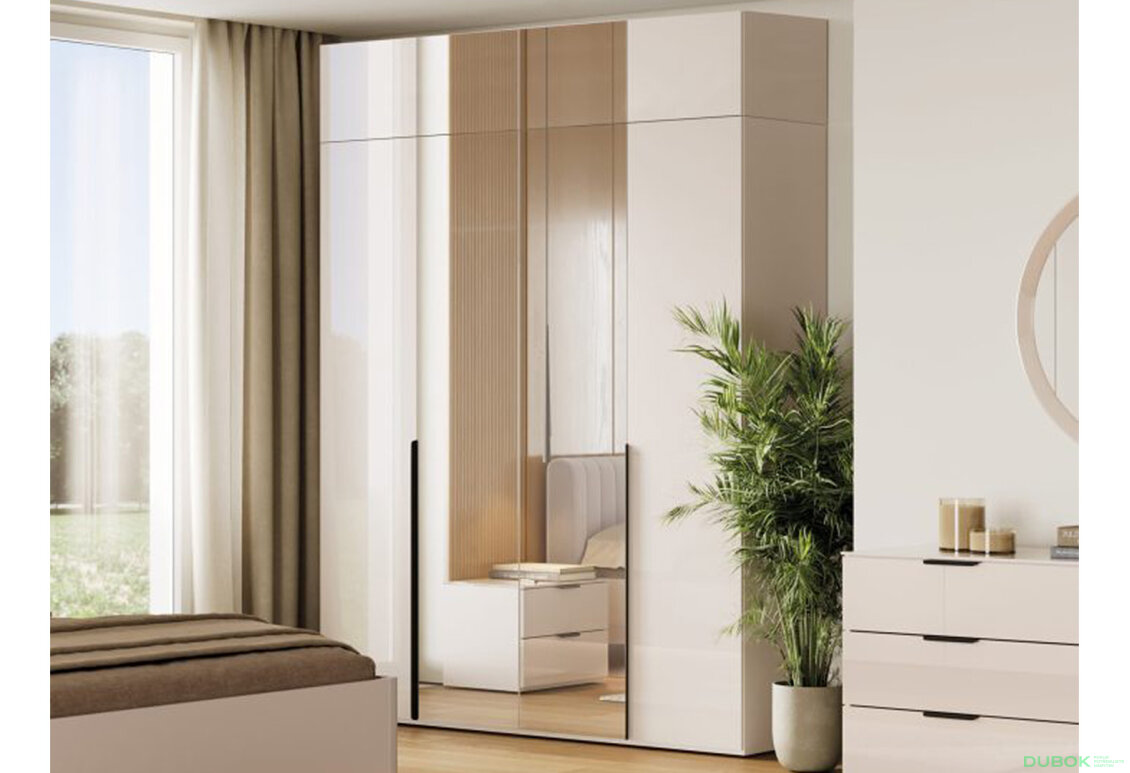 Fotografia 3 - Skriňa 4D so zrkadlom, kašmírový lesk Lori