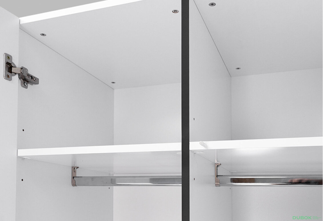 Fotografia 4 - Skriňa 4dv 3šu bez zrkadiel biely supermat, antracit Duo